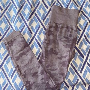 Purple leopard scrunch workout leggings